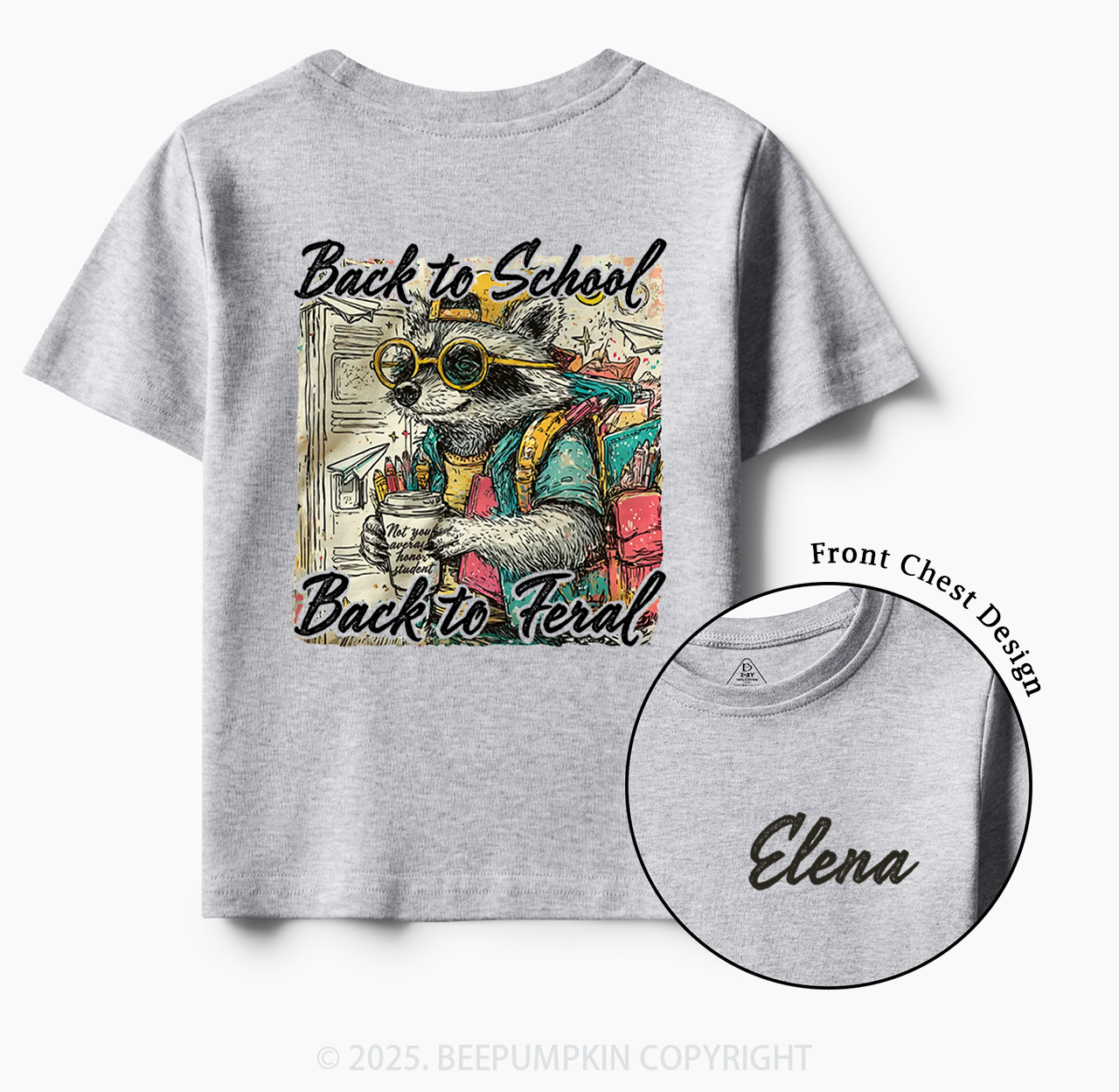 Personalized Raccoon Boy Toddler&Kid's Tees Beepumpkin