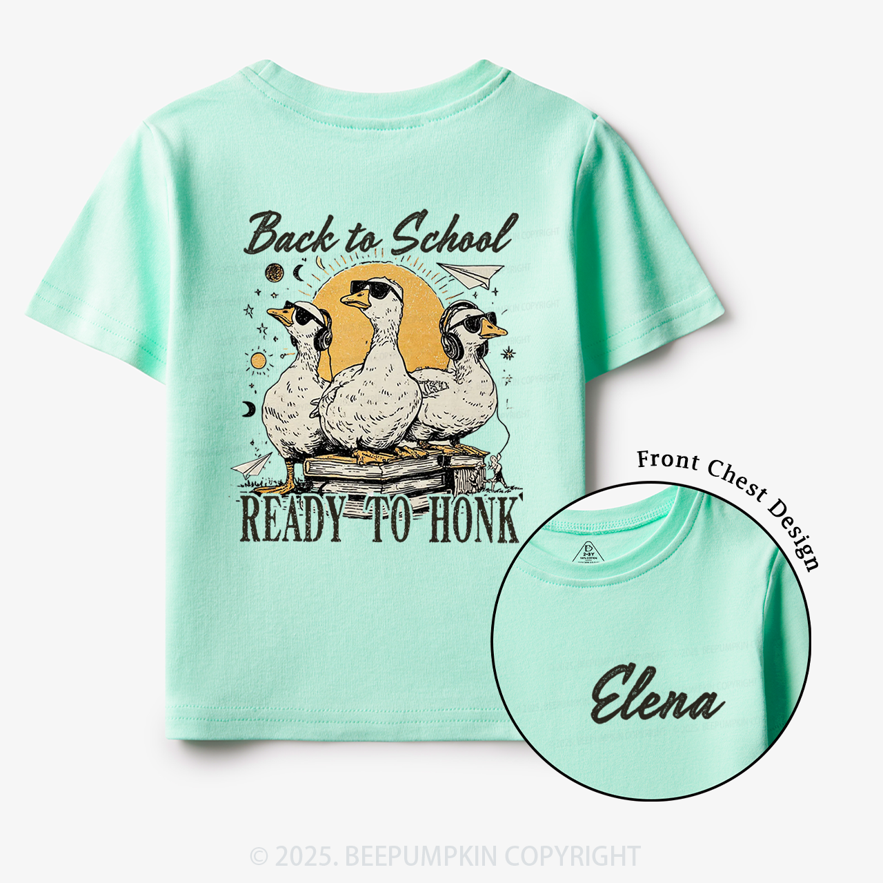 Personalized Back To School Ready To Honk Toddler&Kid's Tees Beepumpkin
