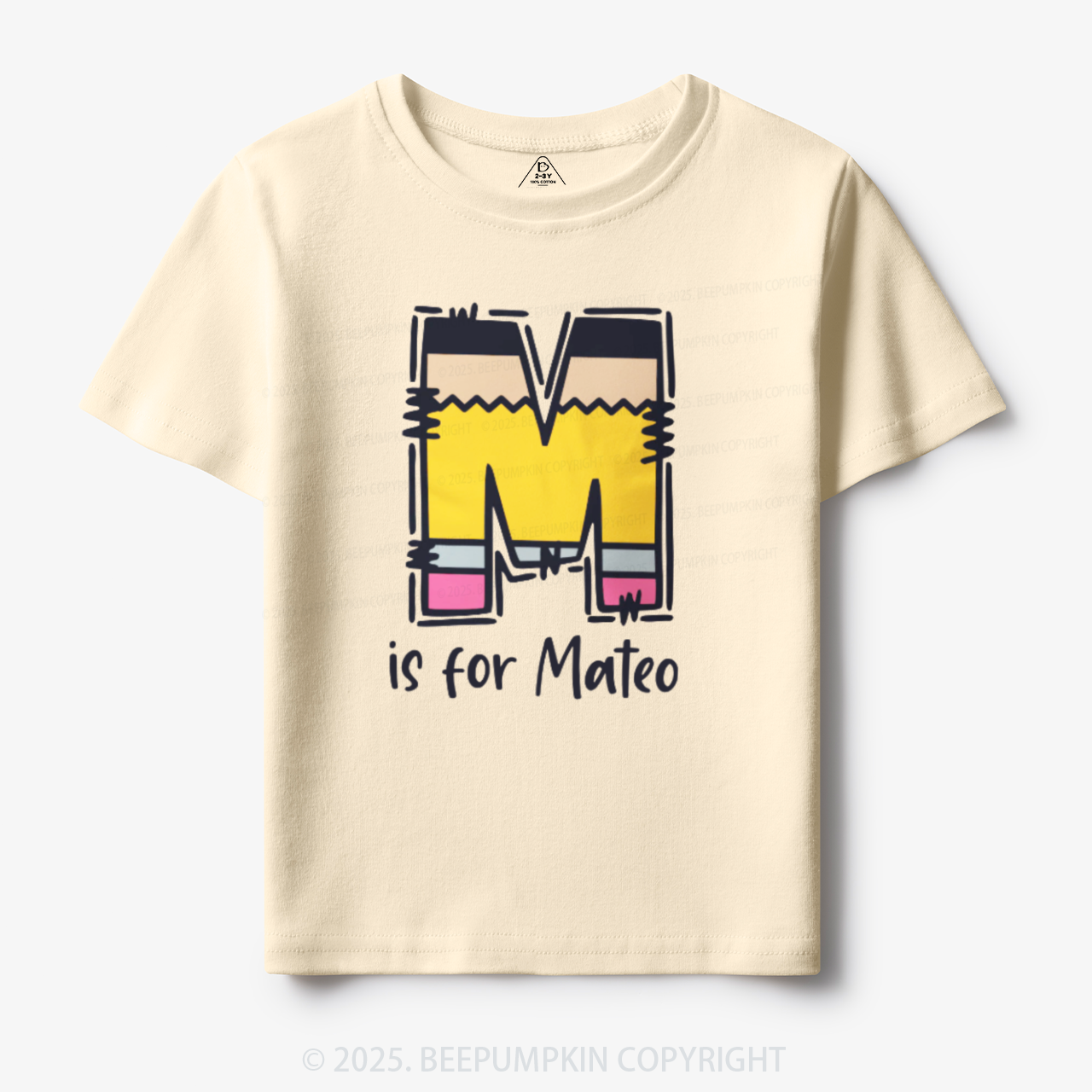 Personalized Pencil Letter Toddler&Kid's Tees Beepumpkin