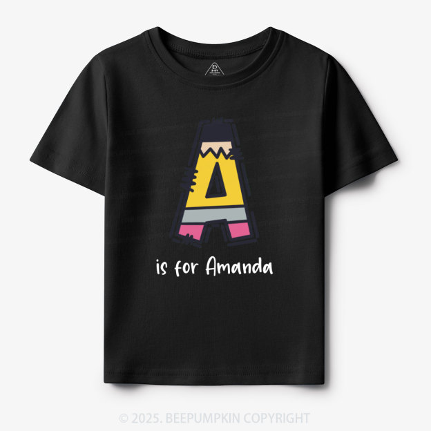 Personalized Pencil Letter Toddler&Kid's Tees Beepumpkin