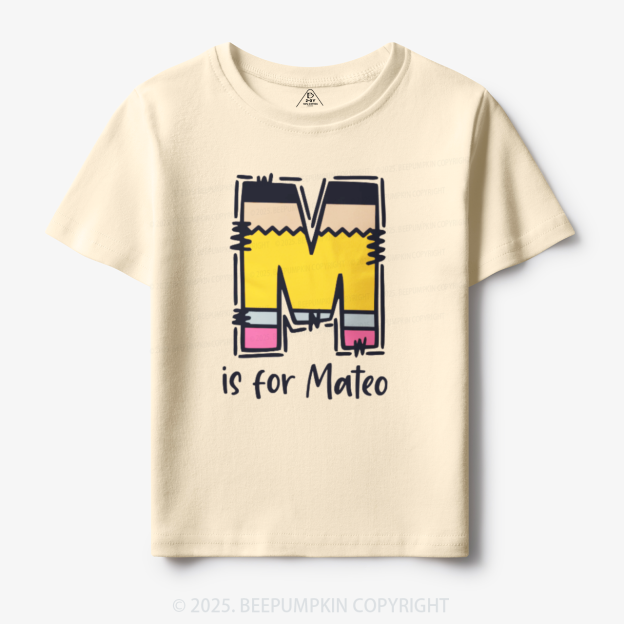 Personalized Pencil Letter Toddler&Kid's Tees Beepumpkin