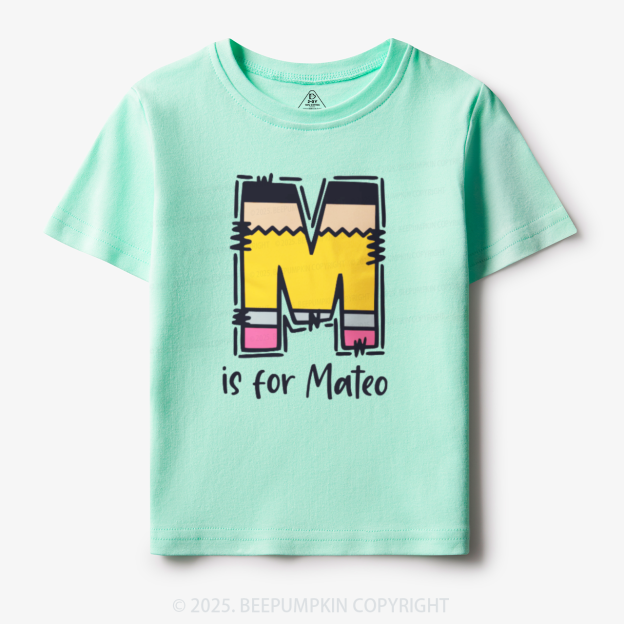 Personalized Pencil Letter Toddler&Kid's Tees Beepumpkin