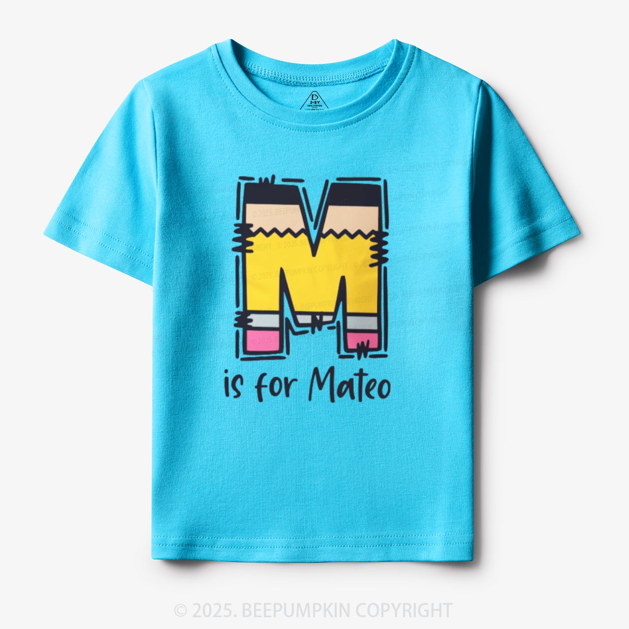Personalized Pencil Letter Toddler&Kid's Tees Beepumpkin