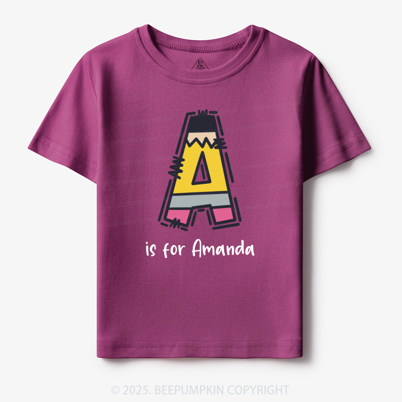 Personalized Pencil Letter Toddler&Kid's Tees Beepumpkin