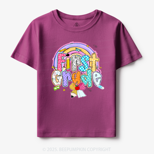 Personalized Rainbow Learning Days Toddler&Kid's Tees Beepumpkin