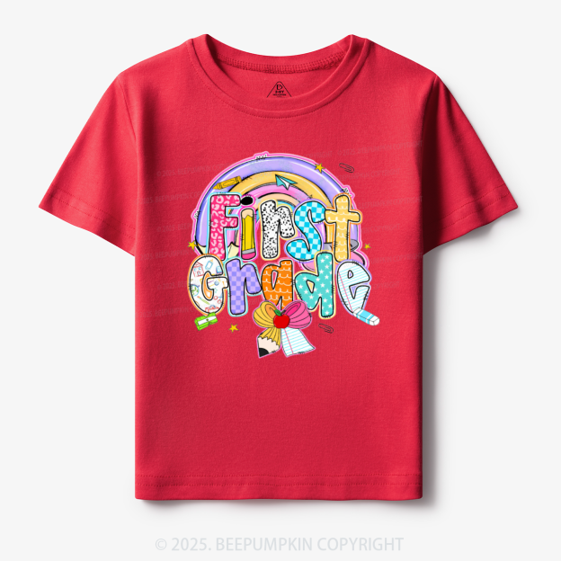 Personalized Rainbow Learning Days Toddler&Kid's Tees Beepumpkin