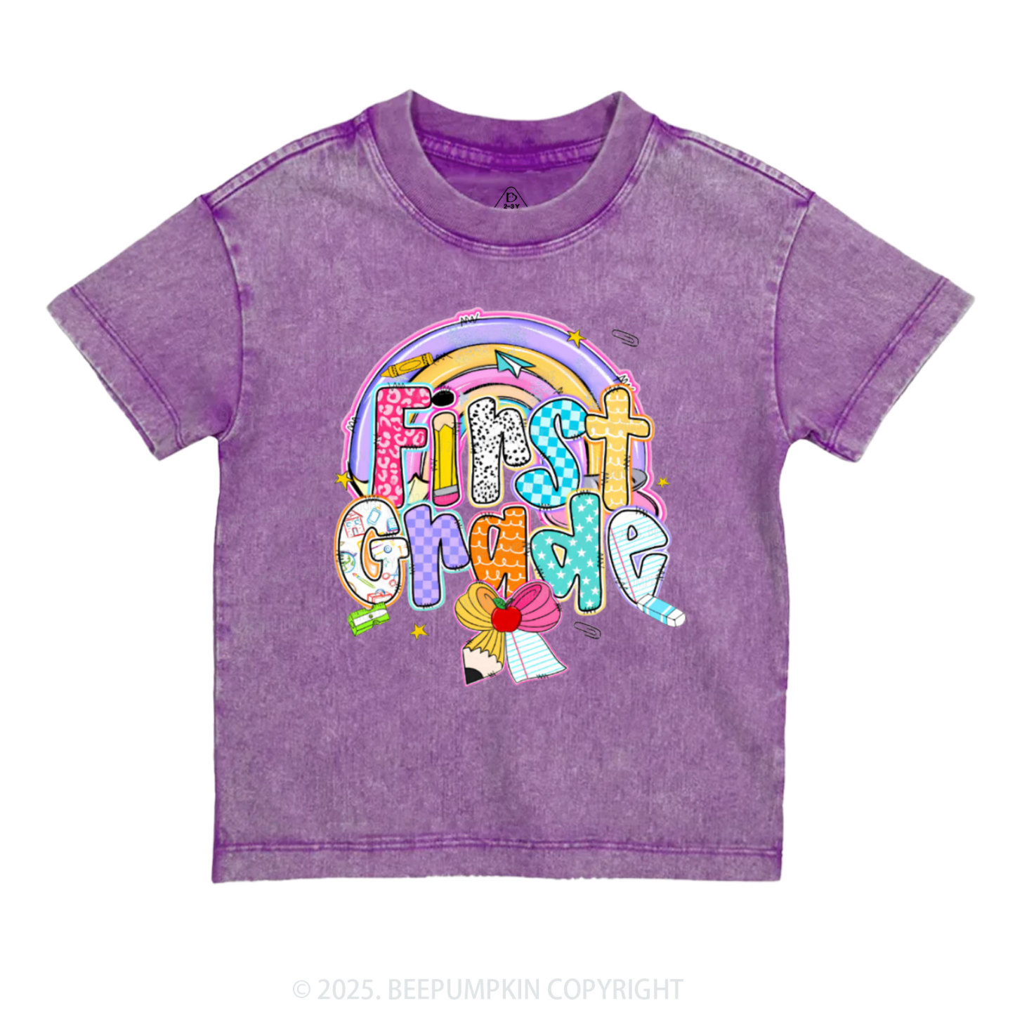 Personalized Rainbow Learning Days Toddler&Kids Washed Tees