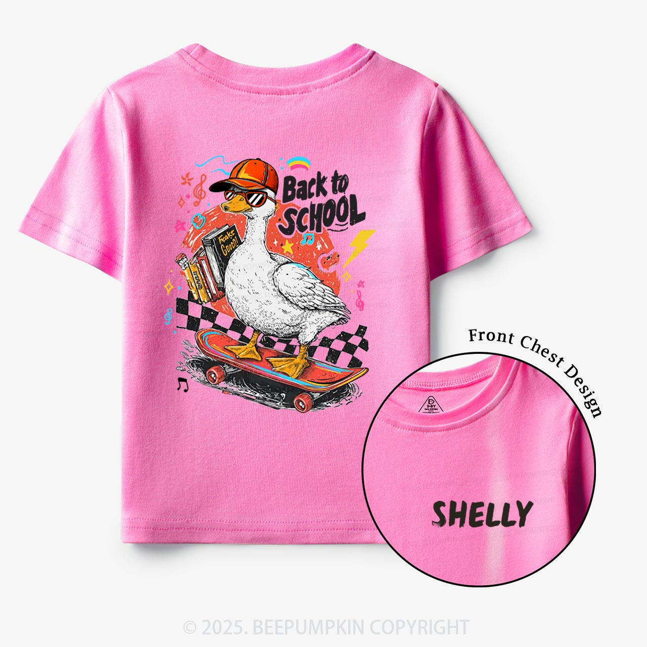 Personalized Funny Skateboard Goose Toddler&Kid's Tees Beepumpkin