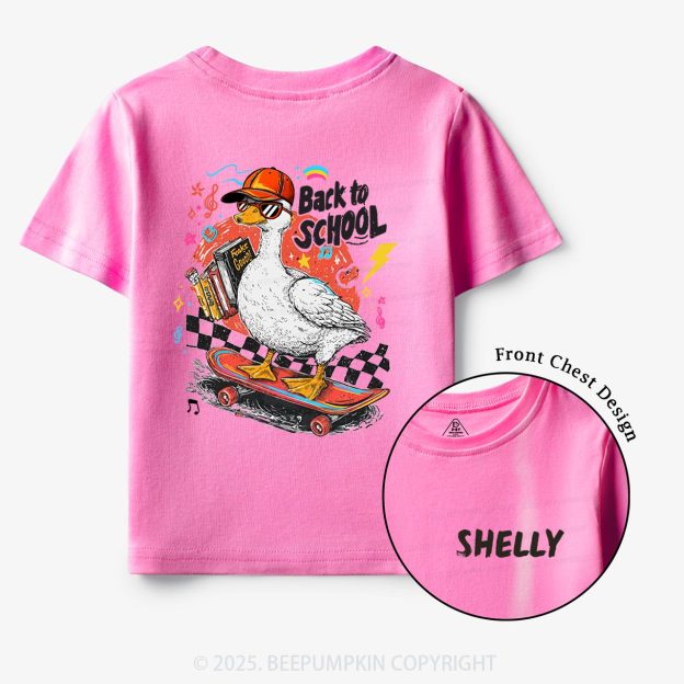 Personalized Funny Skateboard Goose Toddler&Kid's Tees Beepumpkin