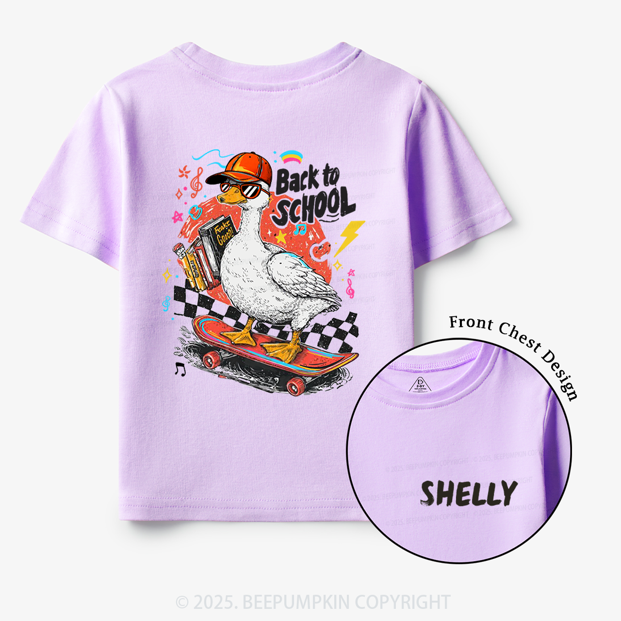 Personalized Funny Skateboard Goose Toddler&Kid's Tees Beepumpkin