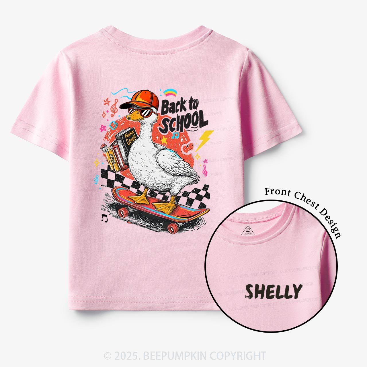 Personalized Funny Skateboard Goose Toddler&Kid's Tees Beepumpkin