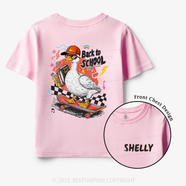Personalized Funny Skateboard Goose Toddler&Kid's Tees Beepumpkin