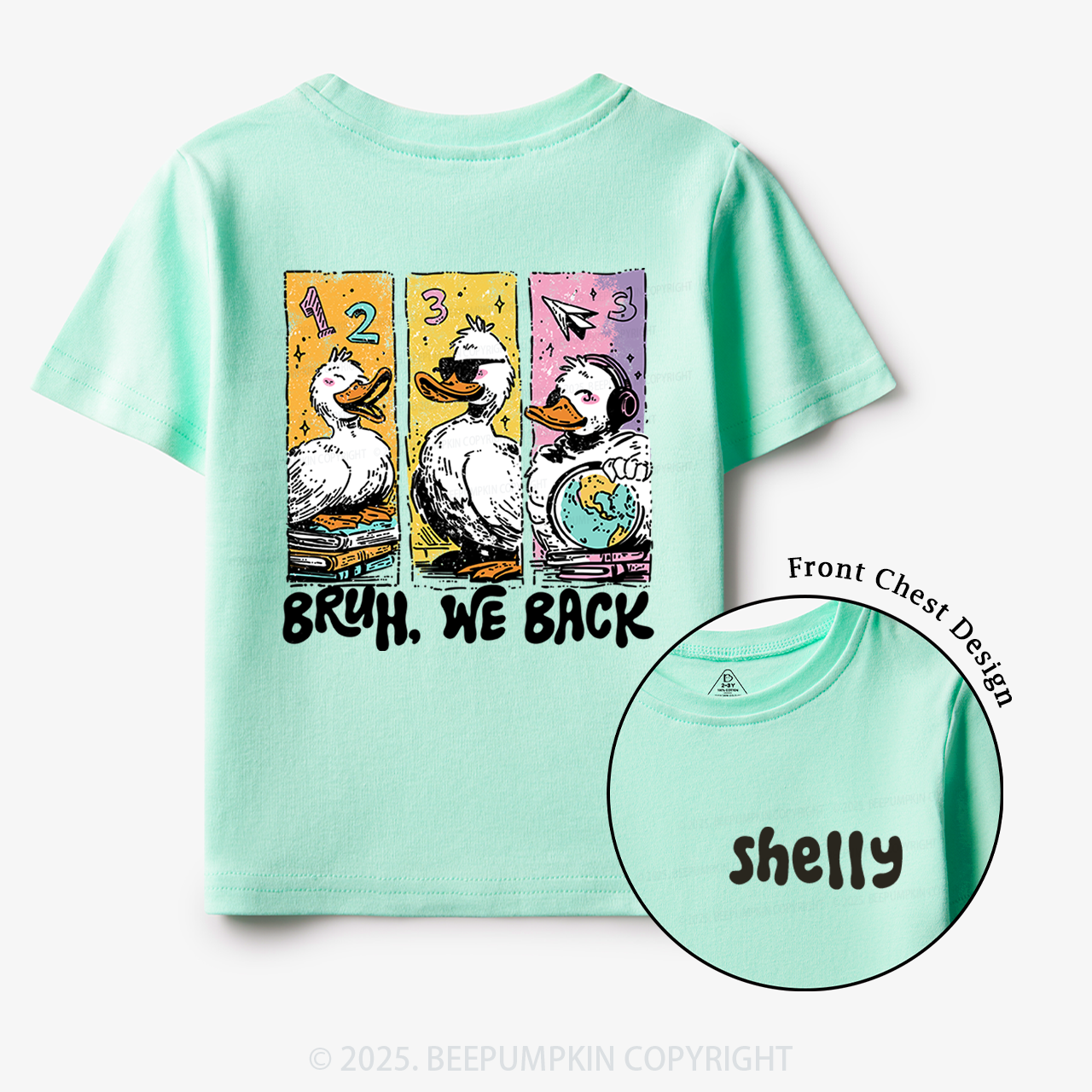 Personalized Bruh, We Back Kindergarten Toddler&Kid's Tees Beepumpkin