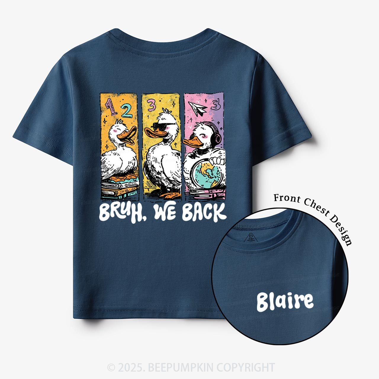 Personalized Bruh, We Back Kindergarten Toddler&Kid's Tees Beepumpkin
