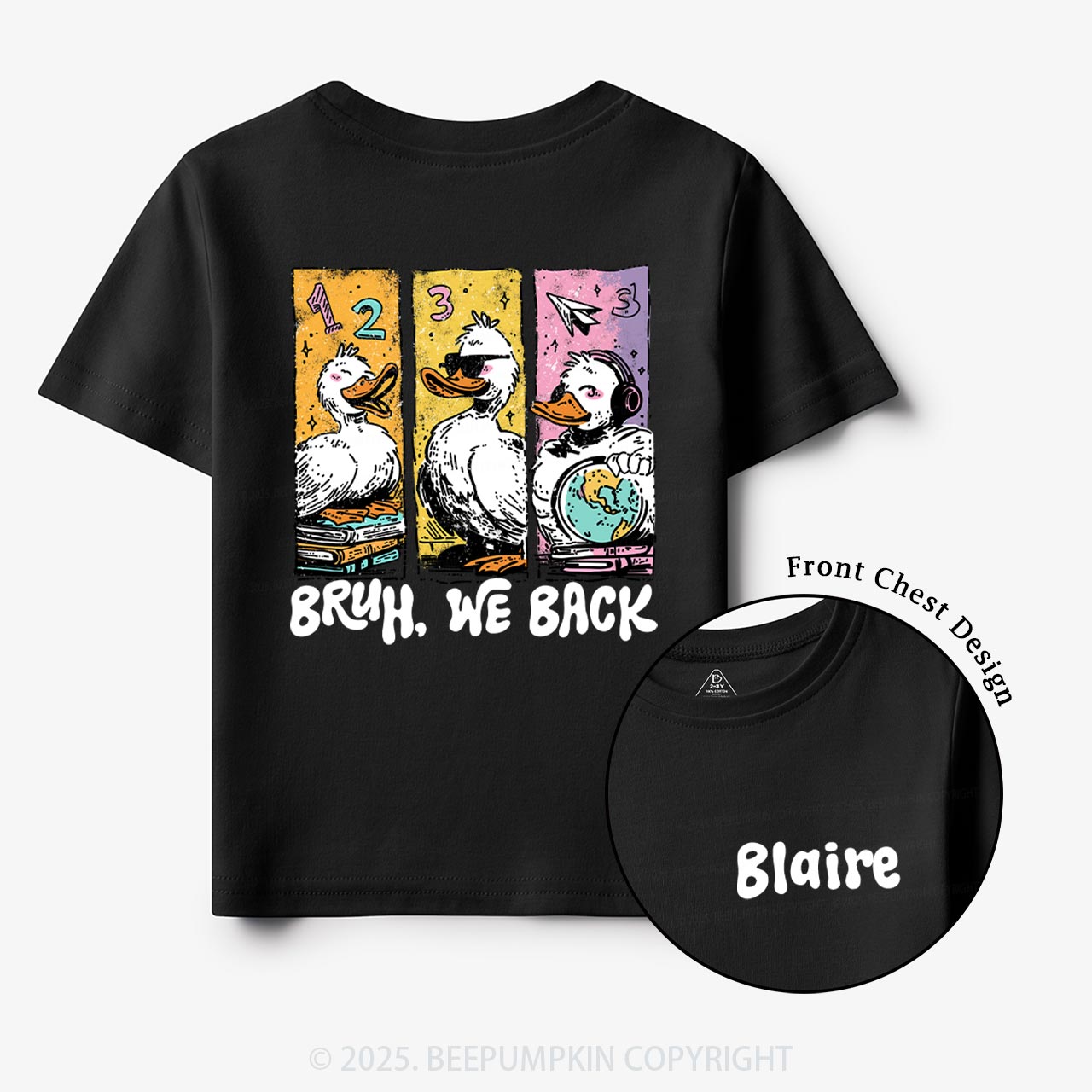 Personalized Bruh, We Back Kindergarten Toddler&Kid's Tees Beepumpkin
