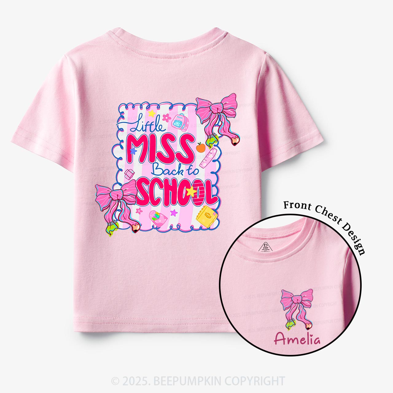 Personalized Little Miss School Toddler&Kid's Tees Beepumpkin