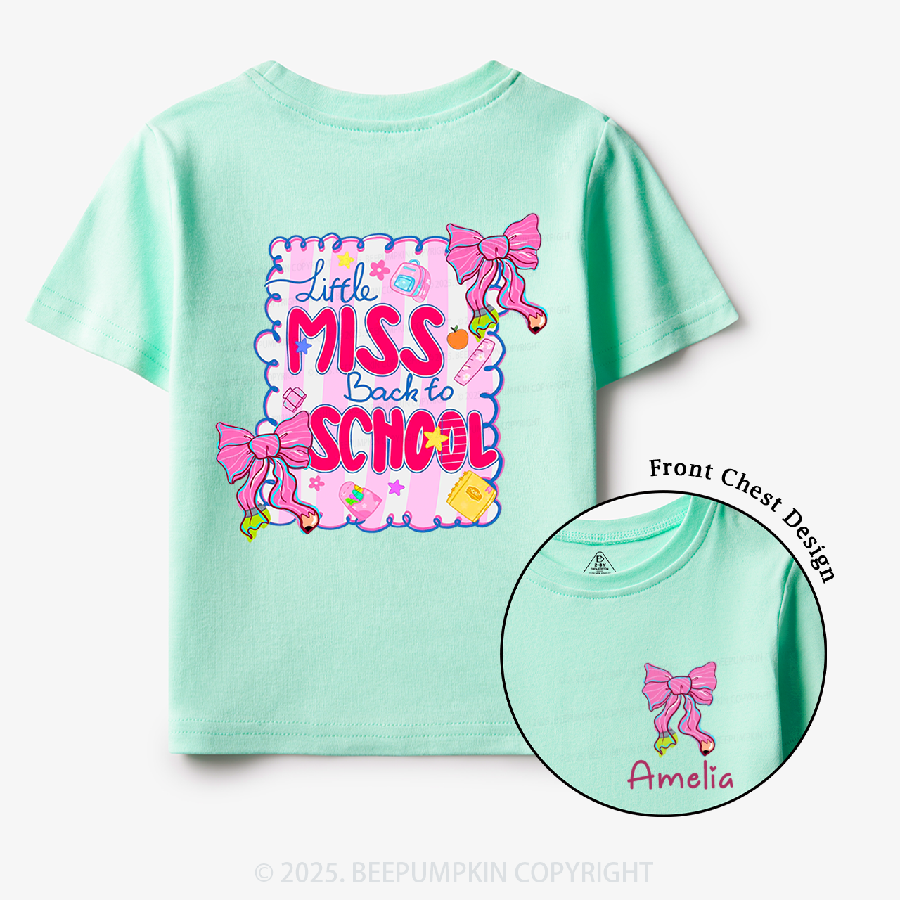 Personalized Little Miss School Toddler&Kid's Tees Beepumpkin