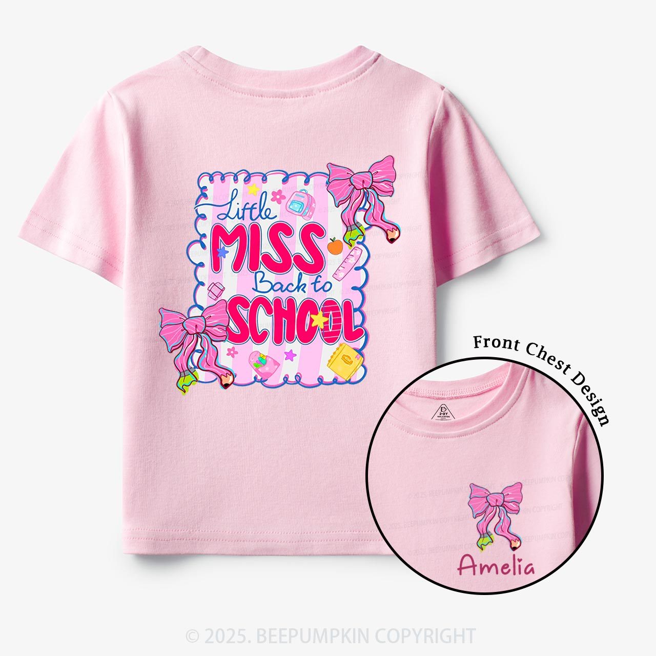Personalized Little Miss School Toddler&Kid's Tees Beepumpkin