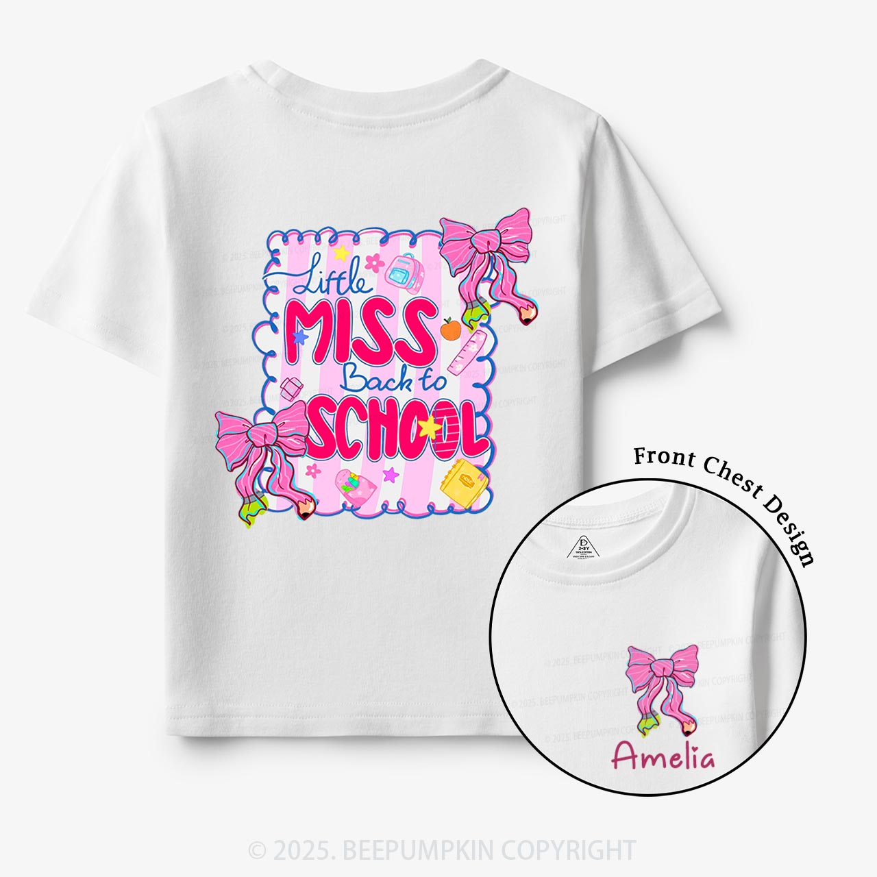 Personalized Little Miss School Toddler&Kid's Tees Beepumpkin