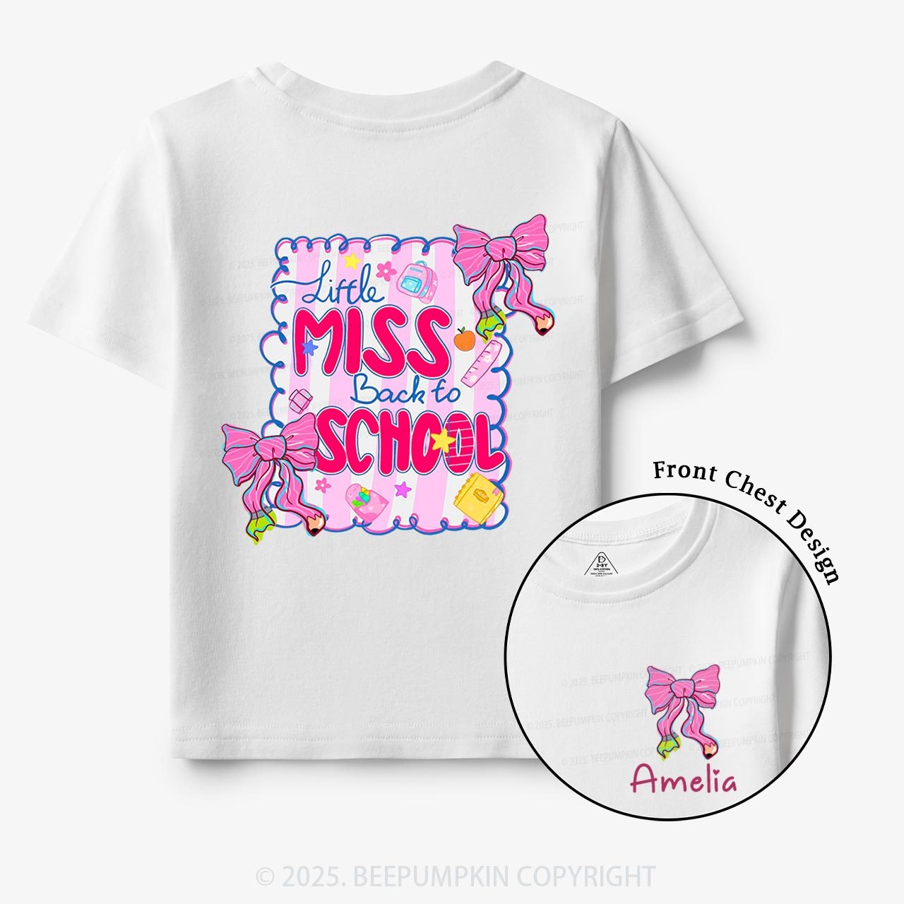 Personalized Little Miss School Toddler&Kid's Tees Beepumpkin