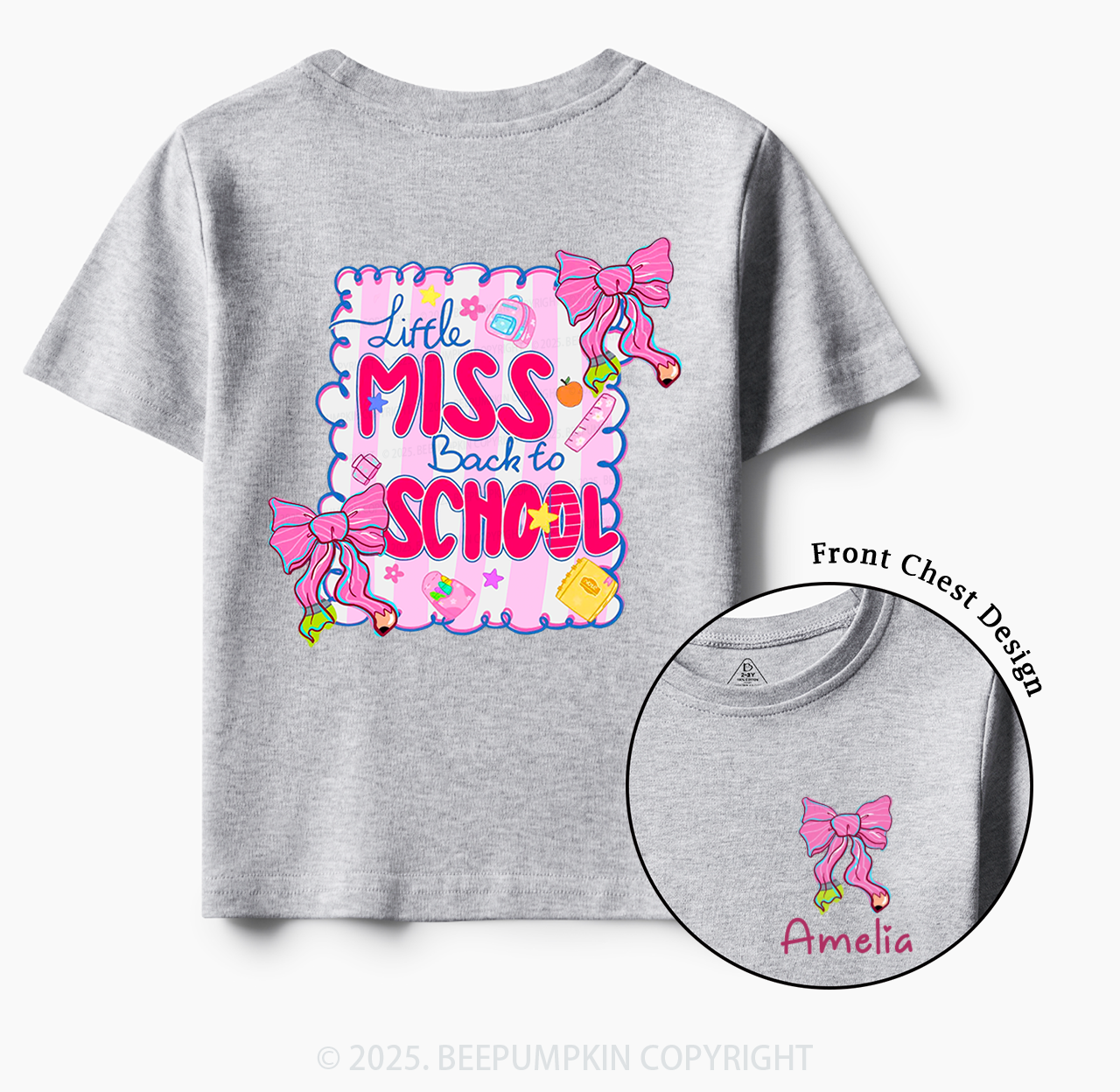 Personalized Little Miss School Toddler&Kid's Tees Beepumpkin