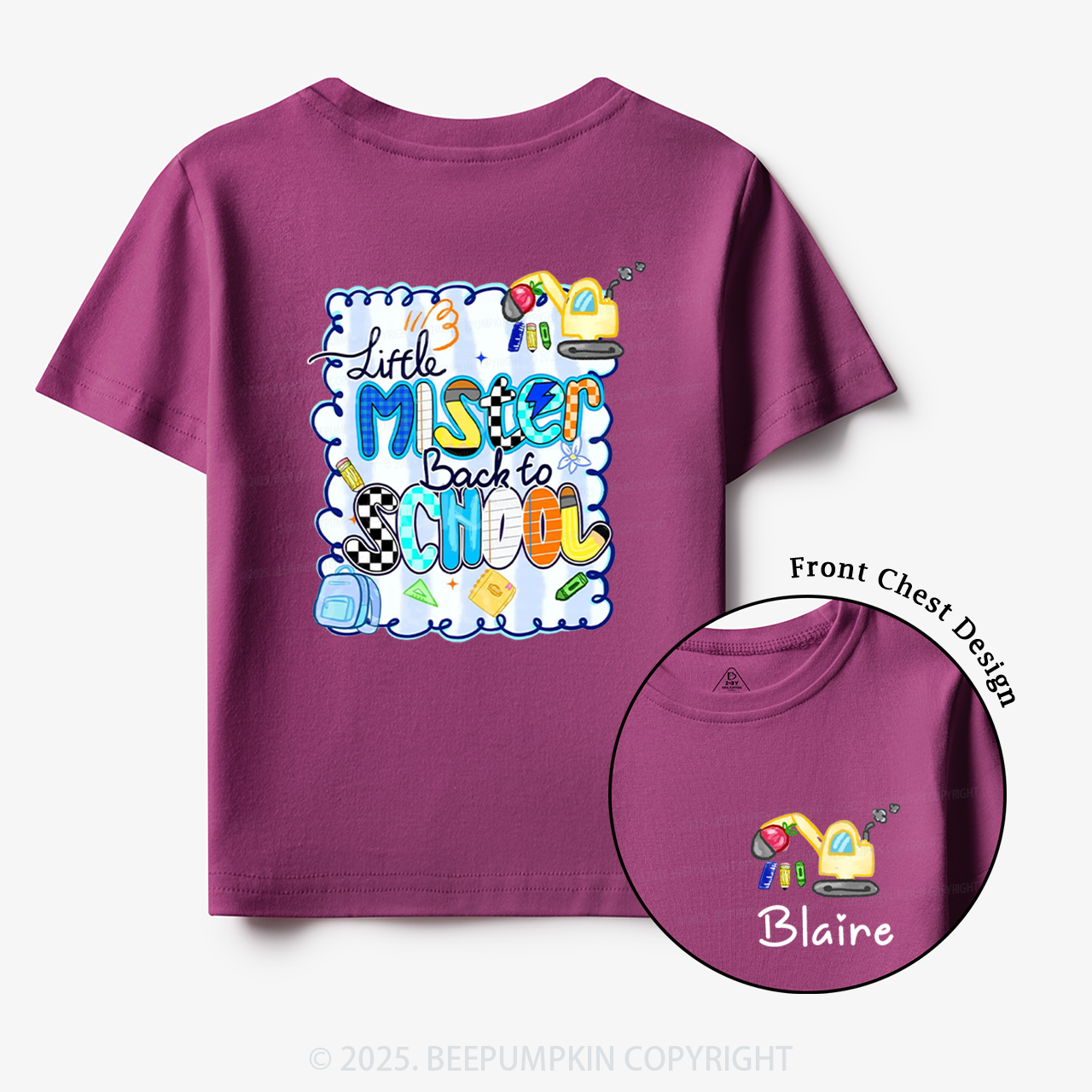 Personalized Little Mister School Toddler&Kid's Tees Beepumpkin