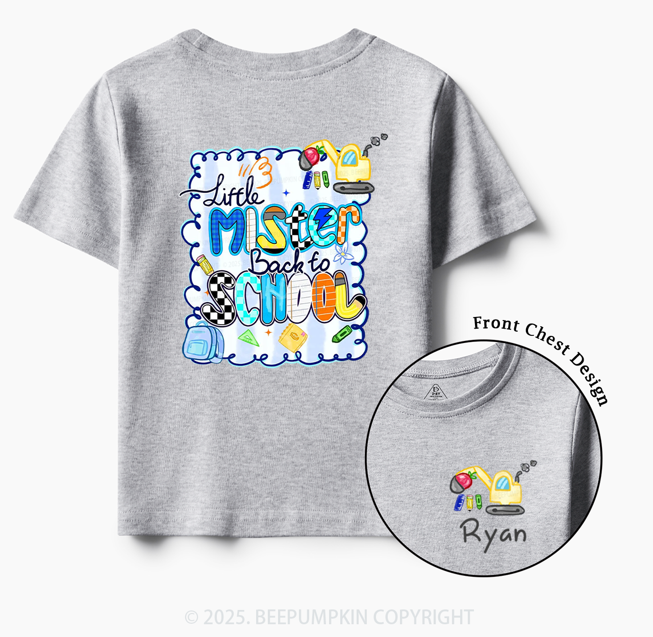 Personalized Little Mister School Toddler&Kid's Tees Beepumpkin