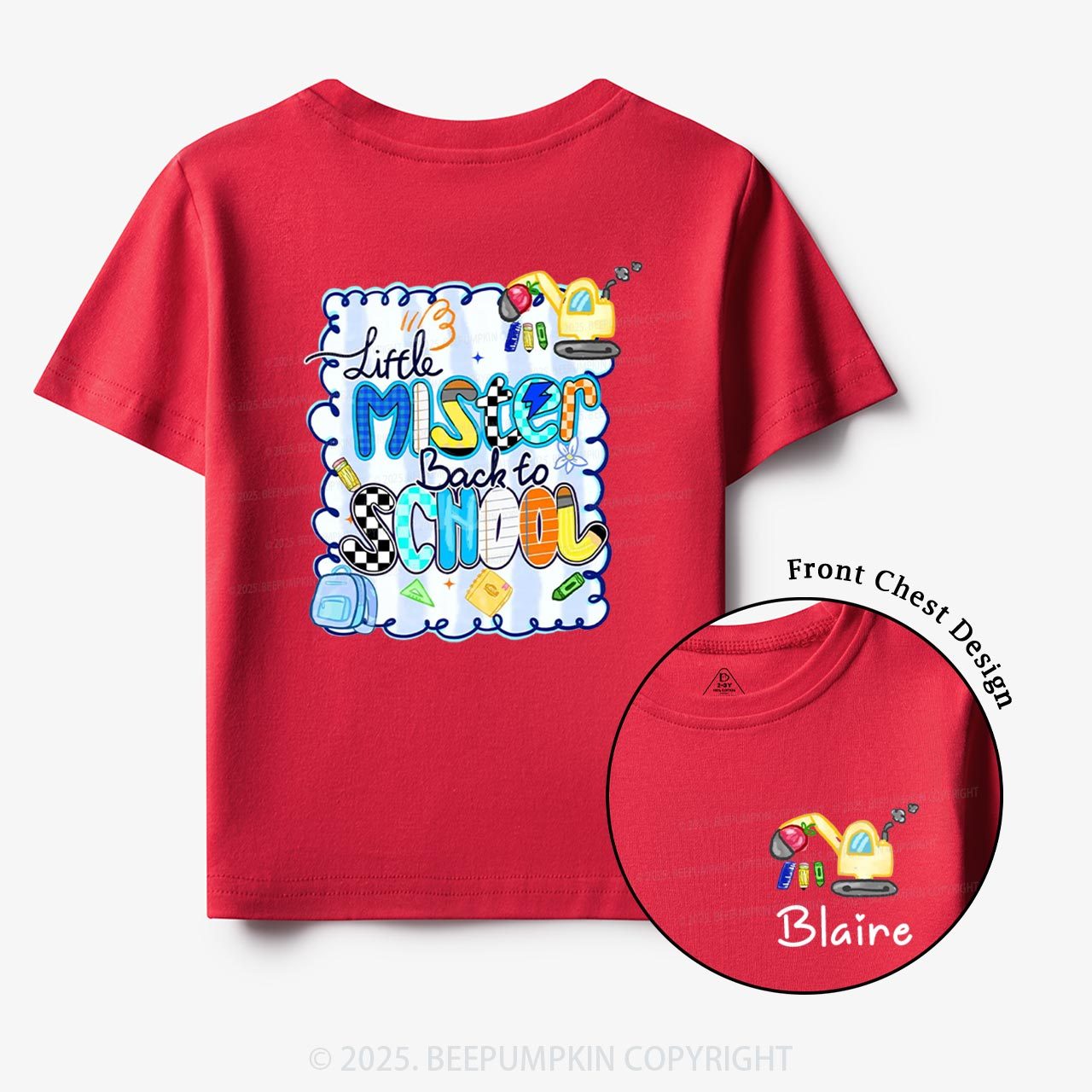 Personalized Little Mister School Toddler&Kid's Tees Beepumpkin