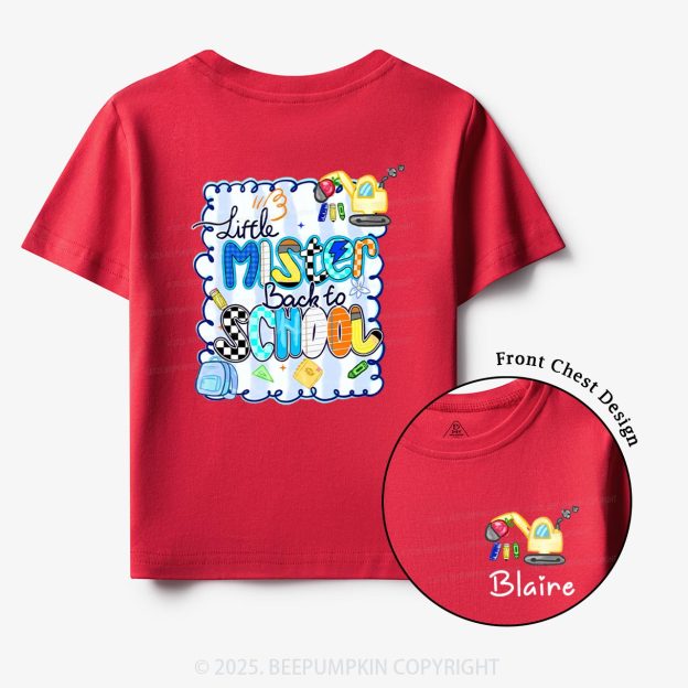 Personalized Little Mister School Toddler&Kid's Tees Beepumpkin