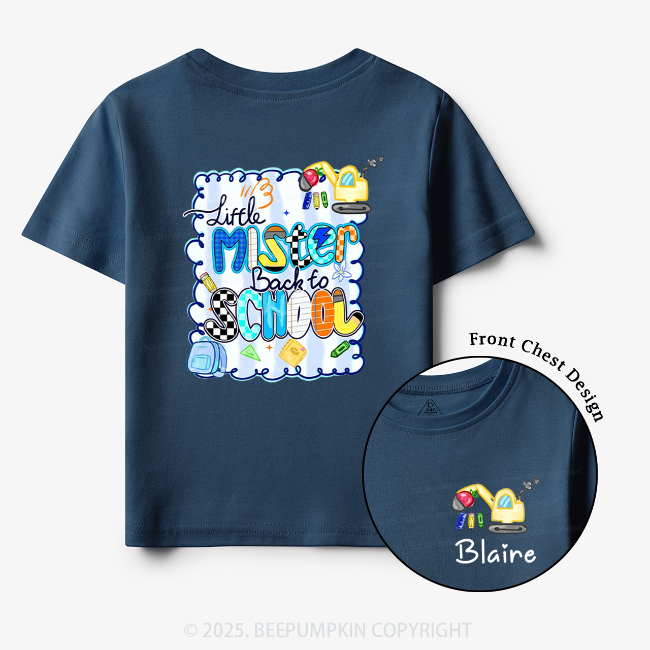 Personalized Little Mister School Toddler&Kid's Tees Beepumpkin
