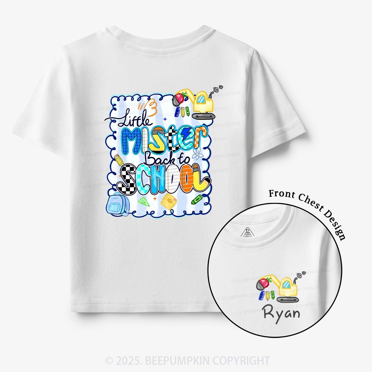 Personalized Little Mister School Toddler&Kid's Tees Beepumpkin