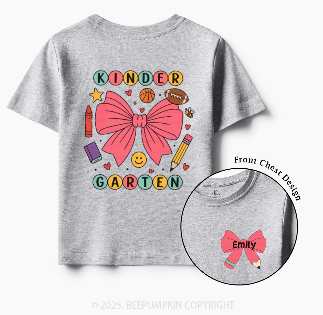 Personalized Coquette Kindergarten Toddler&Kid's Tees Beepumpkin
