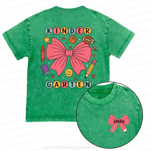 Personalized Coquette Kindergarten Toddler&Kids Washed Tees