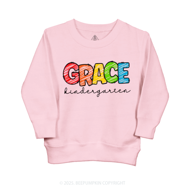 Personalized Rainbow Alphabet Name Kid's Sweatshirt