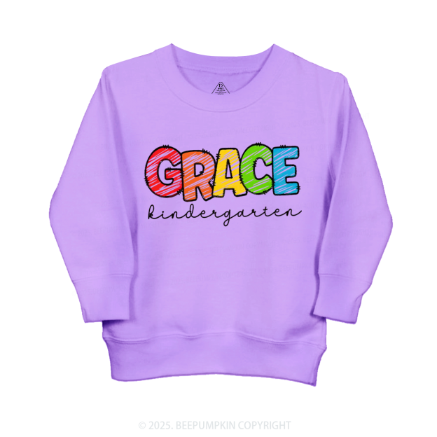 Personalized Rainbow Alphabet Name Kid's Sweatshirt