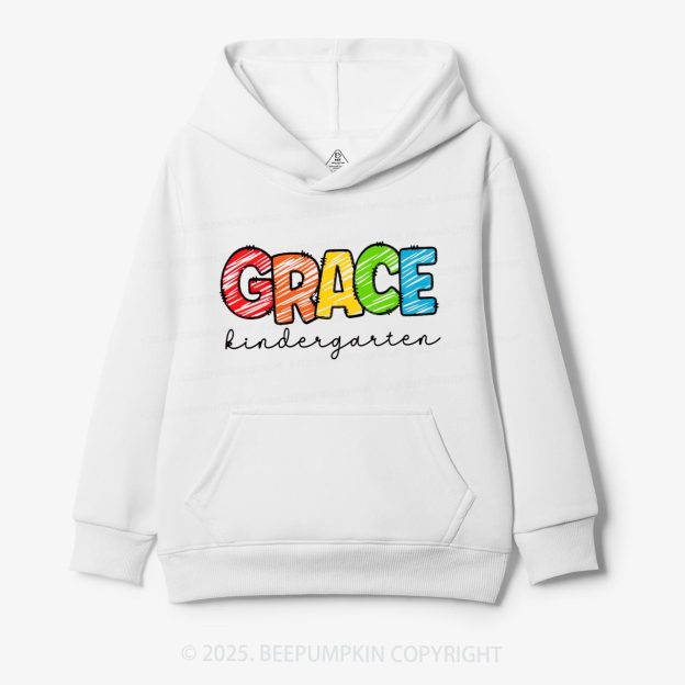 Personalized Rainbow Alphabet Name Kid's Hoodies Beepumpkin