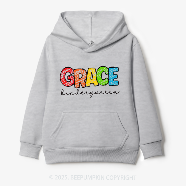 Personalized Rainbow Alphabet Name Kid's Hoodies Beepumpkin