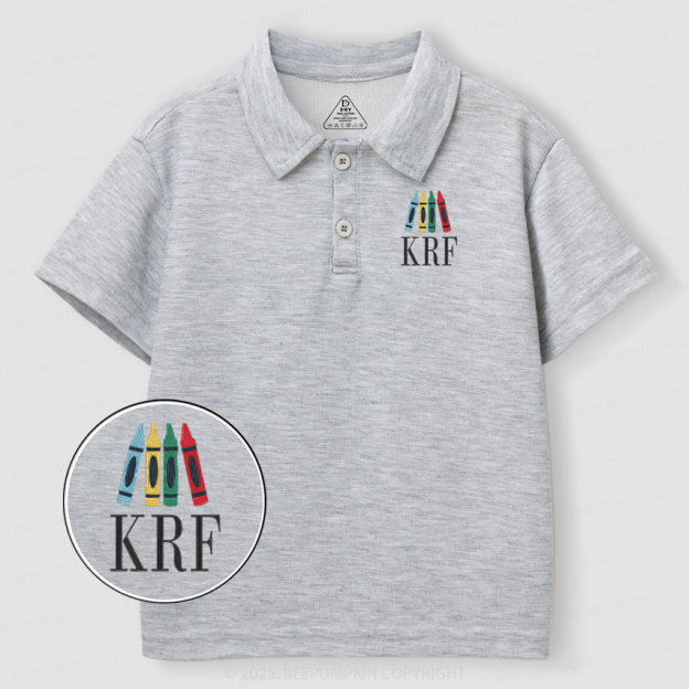 Personalized Embroidered Pencil Name Toddler&Kid's Polo Shirt Beepumpkin