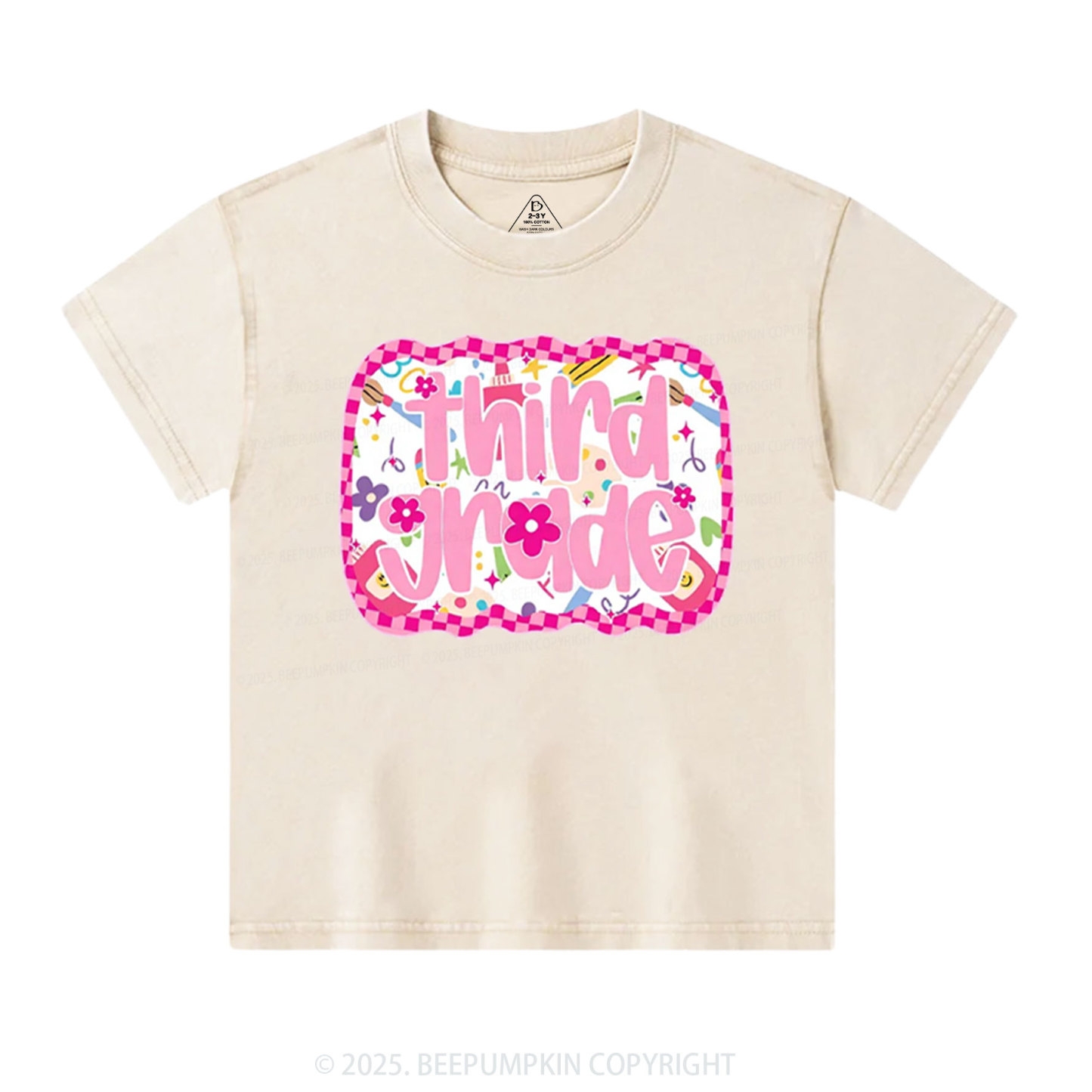 Personalized Pink School Magic Toddler&Kids Washed Tees