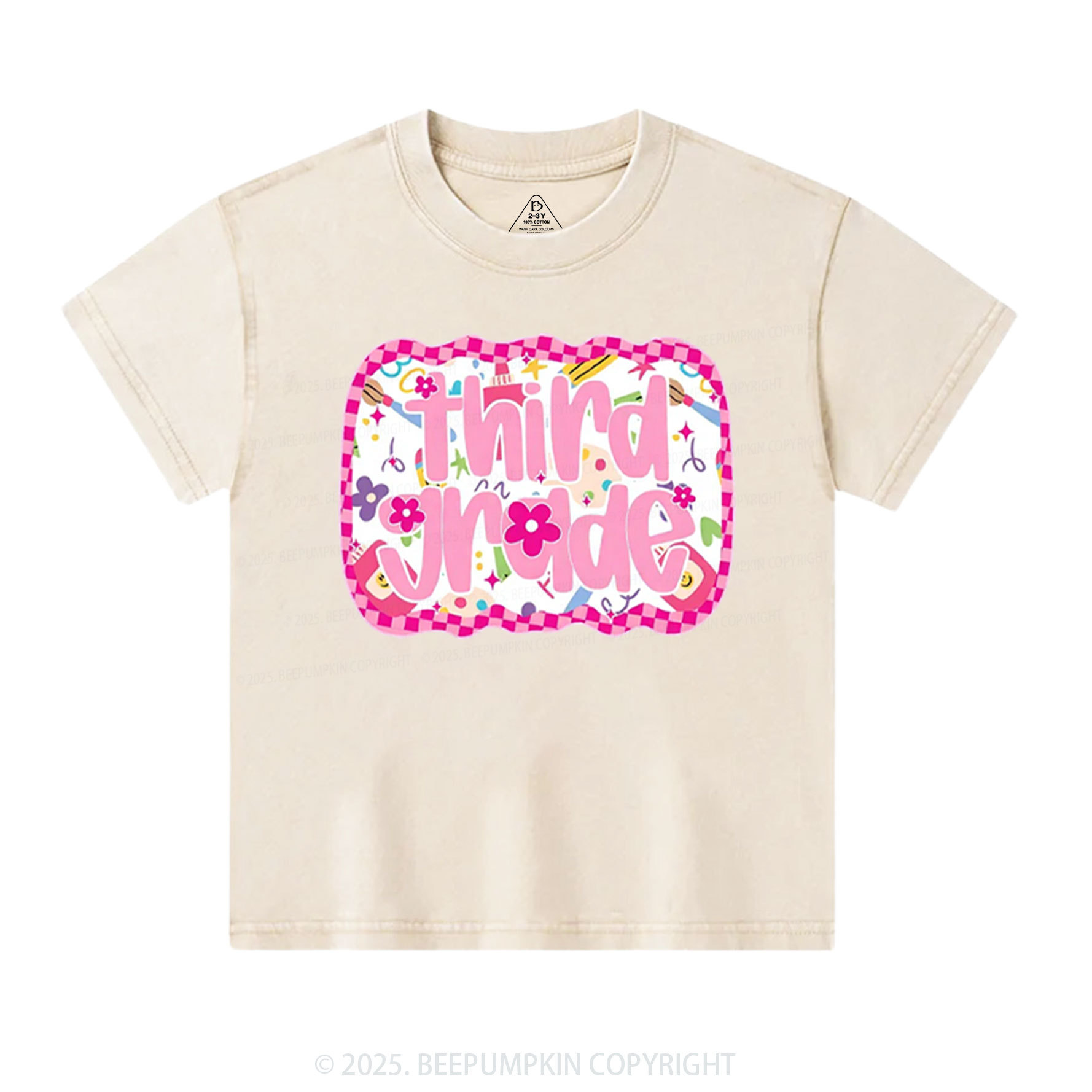 Personalized Pink School Magic Toddler&Kids Washed Tees