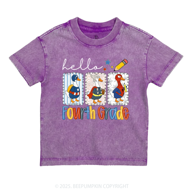 Personalized Hello School Toddler&Kids Washed Tees