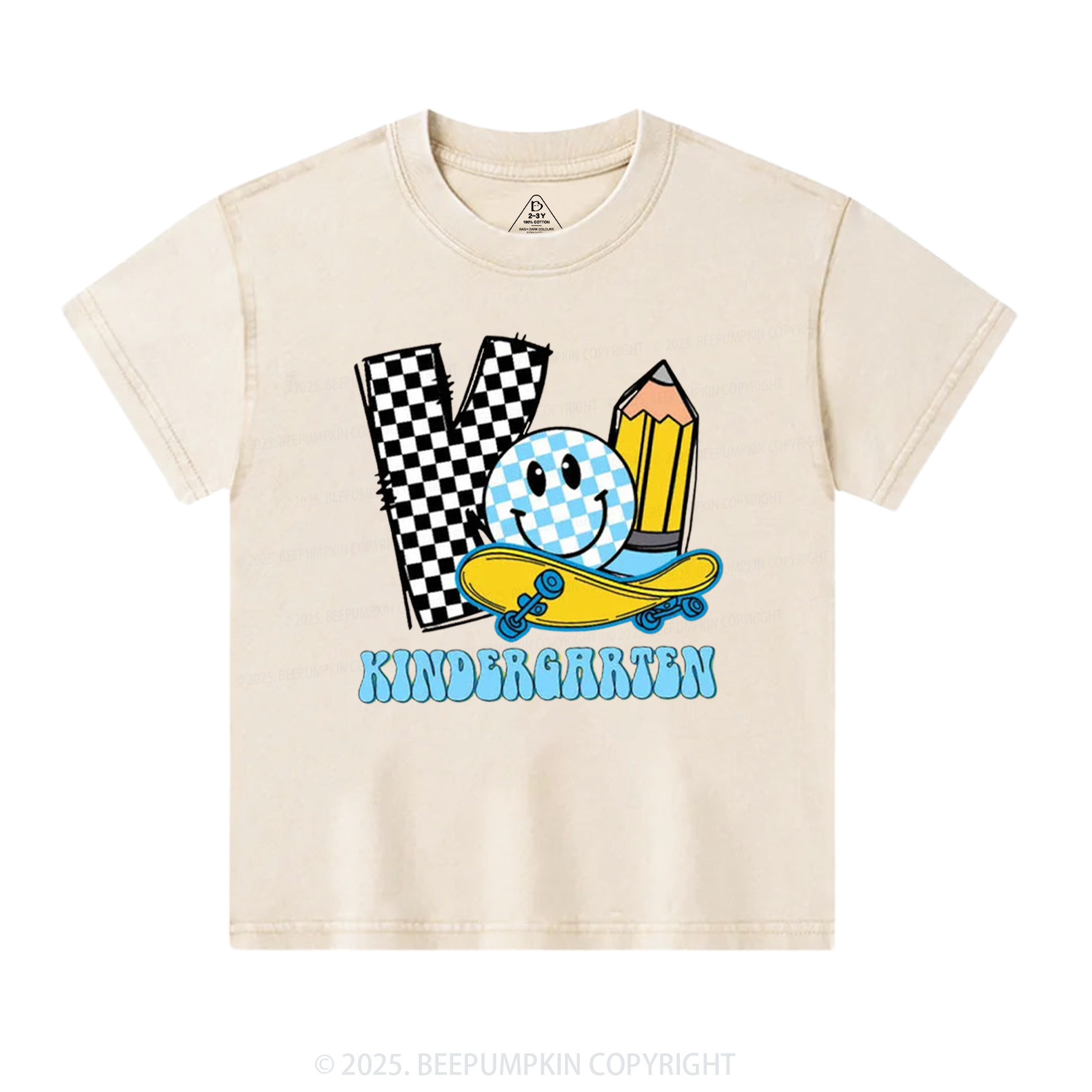 Personalized Pencil & Board Crew Toddler&Kids Washed Tees