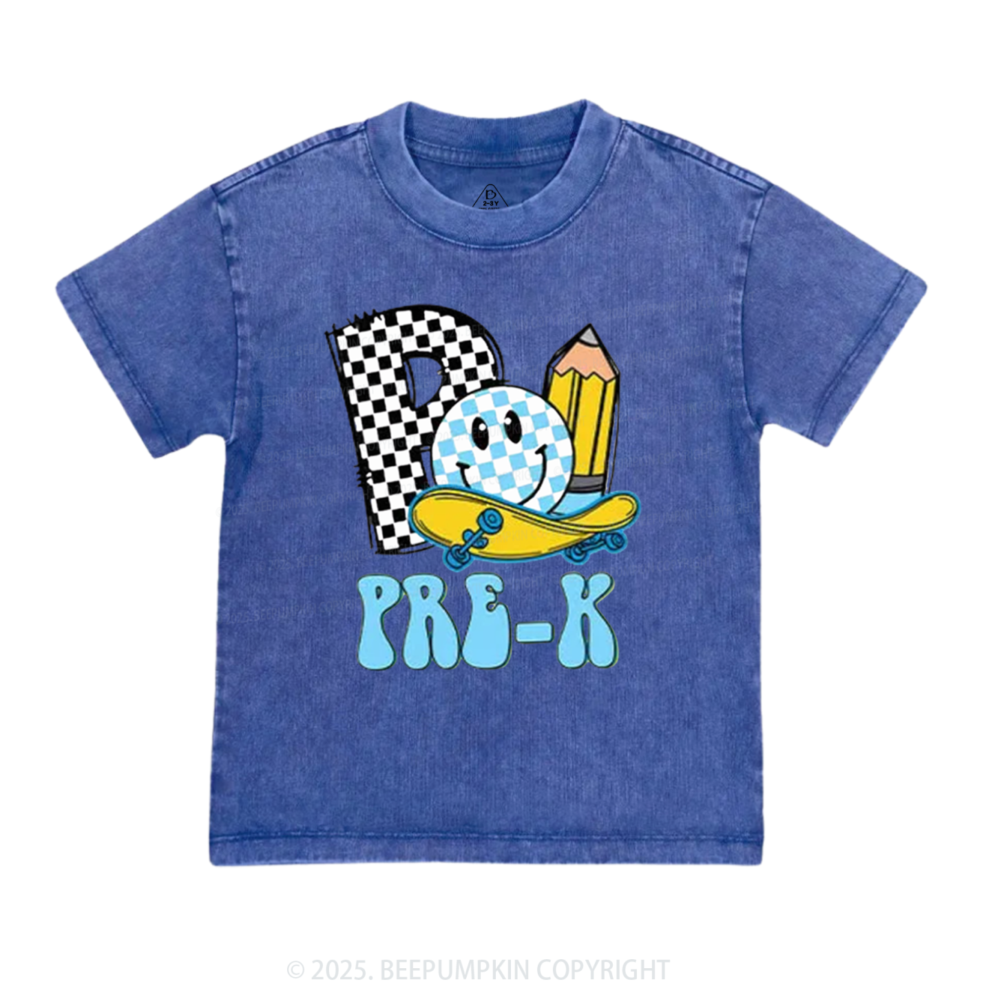 Personalized Pencil & Board Crew Toddler&Kids Washed Tees