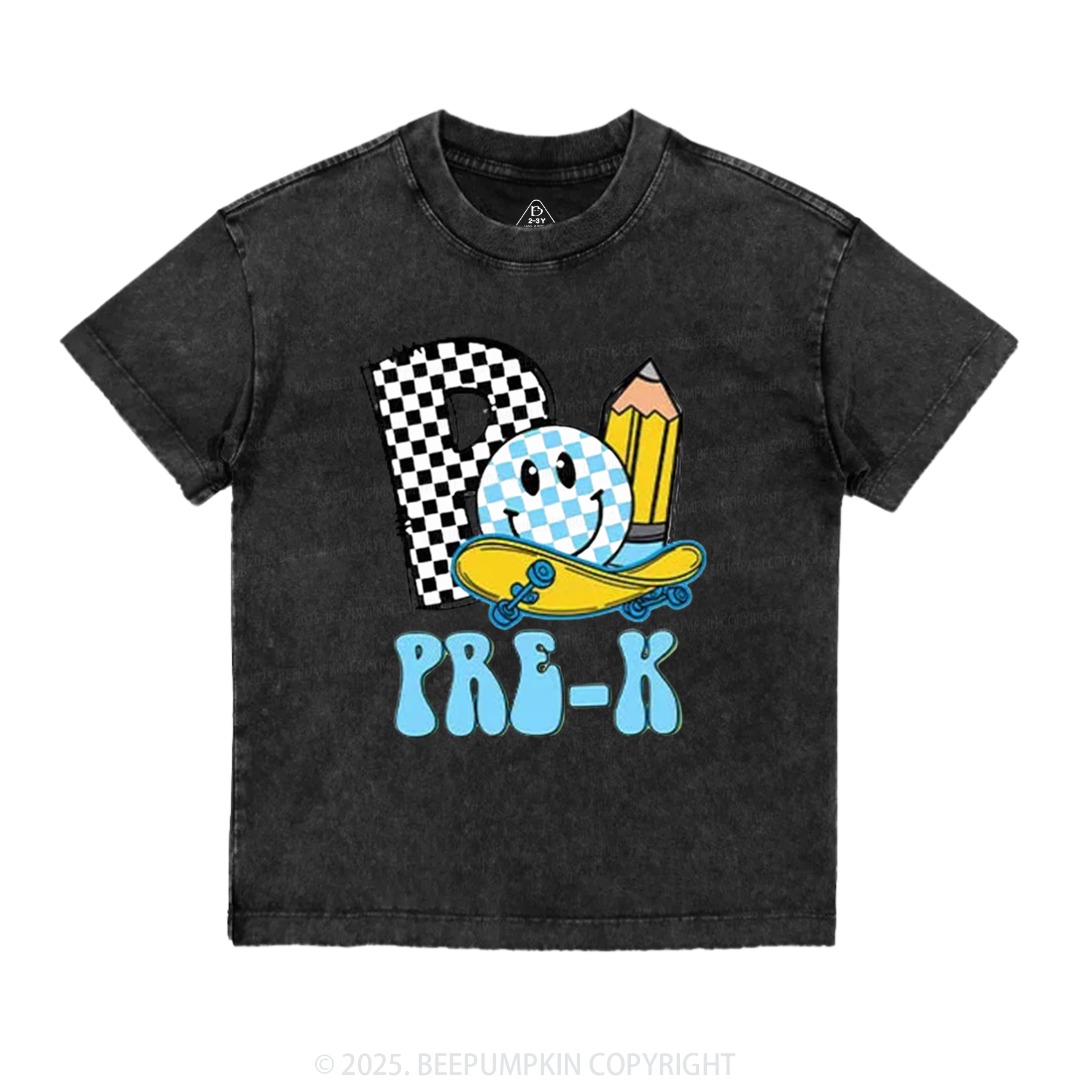 Personalized Pencil & Board Crew Toddler&Kids Washed Tees