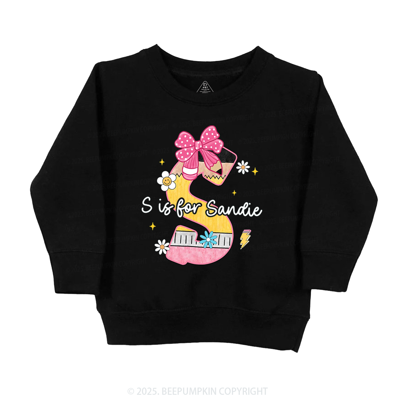 Personalized Pencil Bow Name Kid's Sweatshirt