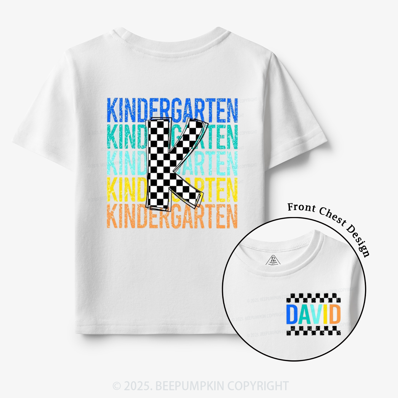 Personalized Rainbow Font First Day Of School Toddler&Kid's Tees Beepumpkin