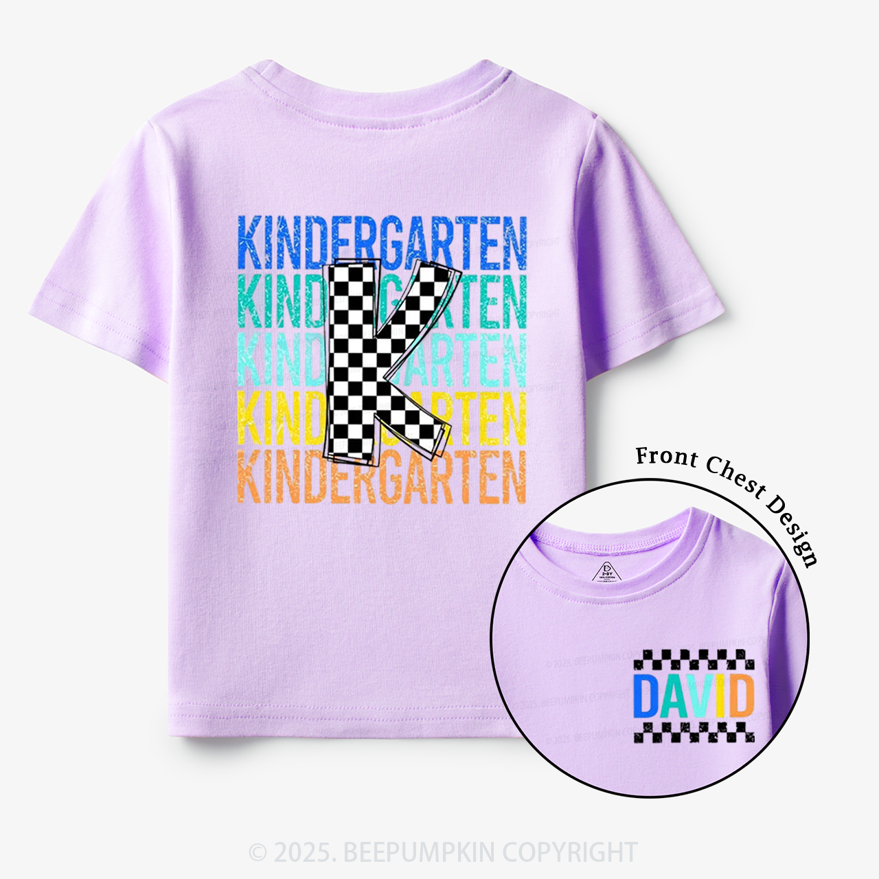 Personalized Rainbow Font First Day Of School Toddler&Kid's Tees Beepumpkin