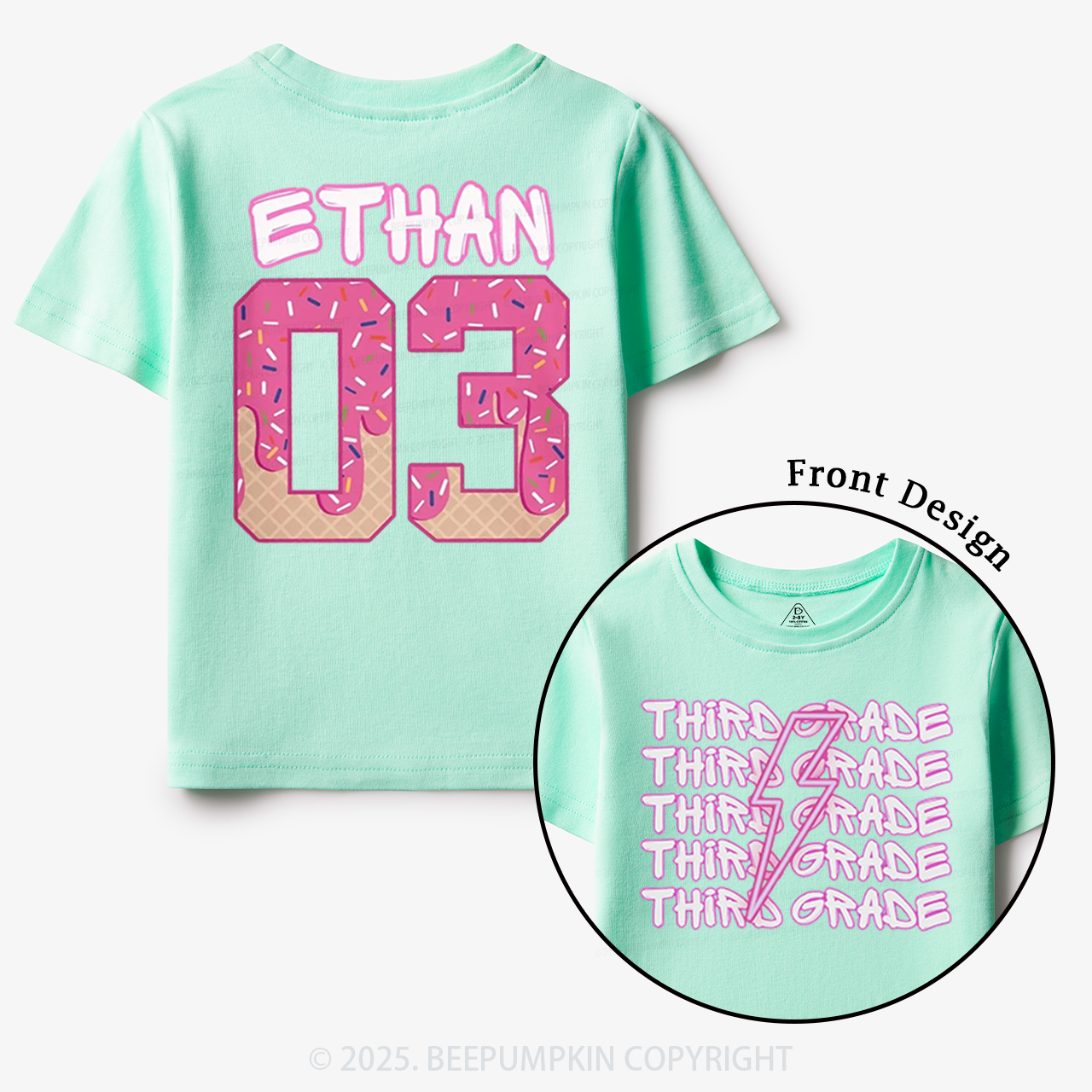 Personalized Lightning Grade Toddler&Kid's Tees Beepumpkin