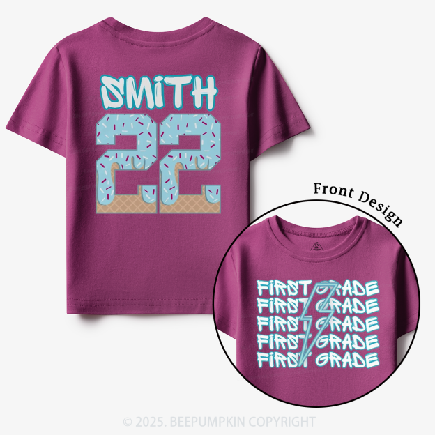 Personalized Blue Lightning Grade Toddler&Kid's Tees Beepumpkin