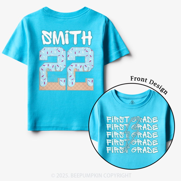 Personalized Blue Lightning Grade Toddler&Kid's Tees Beepumpkin